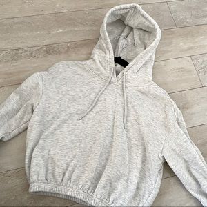 HM Divided | White Cropped Hoodie - XS